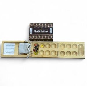 Wooden Mancala Board Game with‎ Marbles